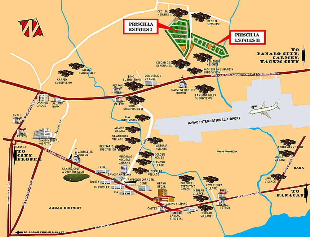 Location map of Priscilla Estate Subdivision Davao City