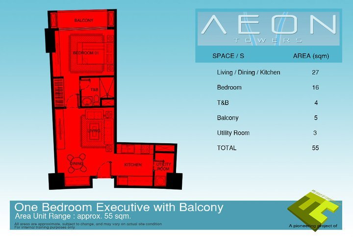 Aeon Towers 1 bedroom condo unt